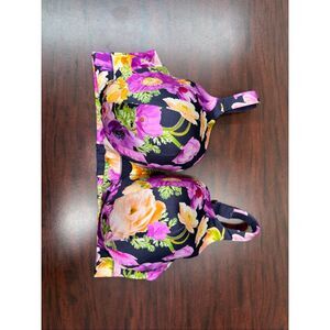 Cacique Comfort Bliss Lightly Lined Full Coveralls Floral Bra Size 40DDD